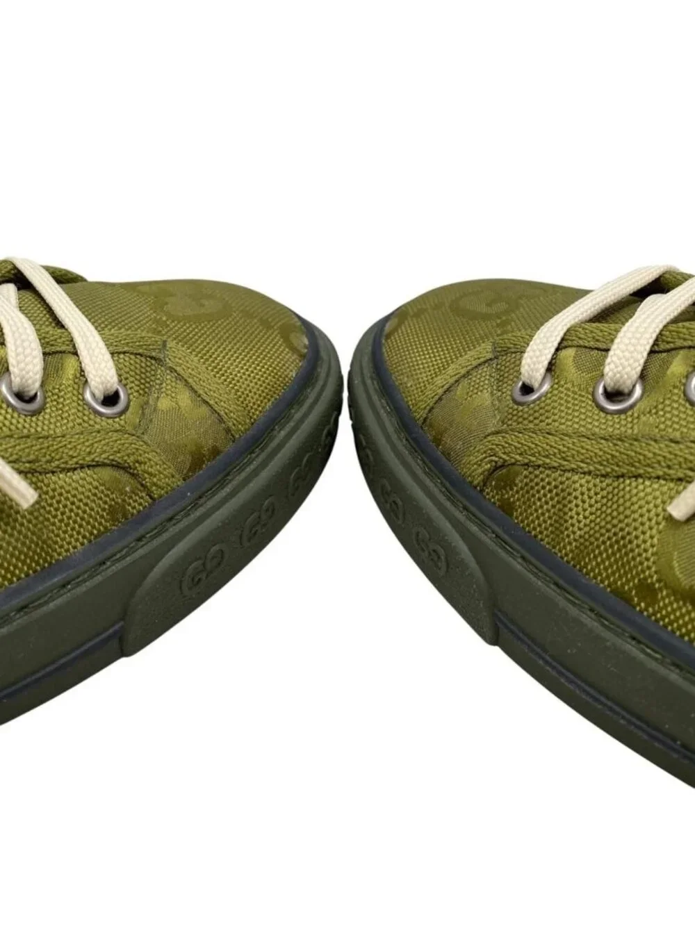 Gucci Sneakers Low Cut GG Canvas Logo Khaki Red Green